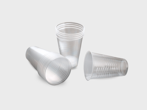 Plastic mug with logo and print