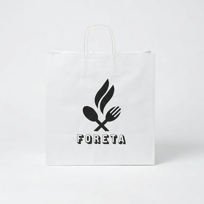 Nora kraftpapirpose med tryk - 34x20x35 cm